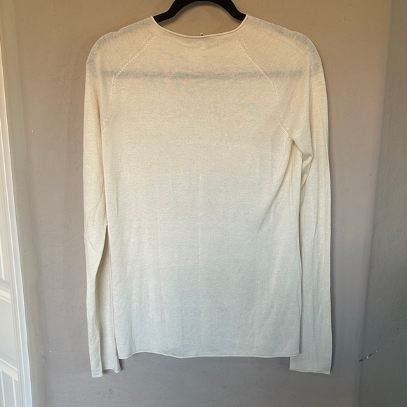 Vince Silk Cashmere Blend Sweater in Cream - Picture 3 of 3